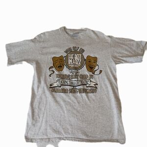 VTG 90s Size Large Single Stitch Sleeve Heathered Gray Best in Jazz T- Shirt